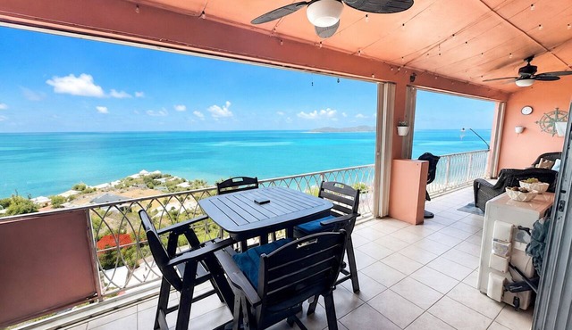 Enjoy Caribbean views from this stunning 3-bedroom, 2-bath condo with generator. in Christiansted