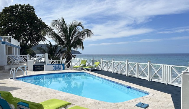 Oceanfront Villa For Groups-Dive & Snorkel-3 En-suite King/Queen Bedrooms. in Frederiksted